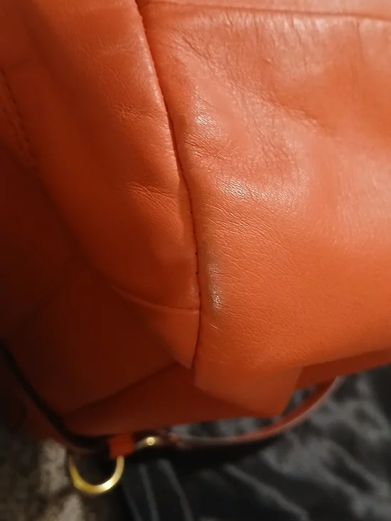 Coach Campbell Eva Flap Satchel Red Orange Leather Crossbody Shoulder Bag Gold - Picture 7 of 16